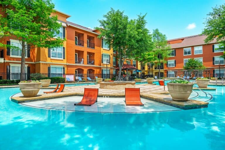 Las Colinas luxury apartments has the best resort-style swimming pool around.